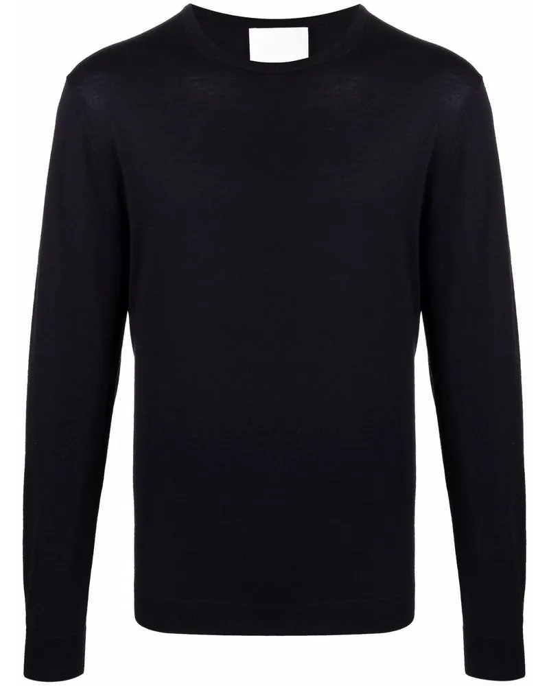 ALLUDE Fein gestrickter Pullover - Blau Blau