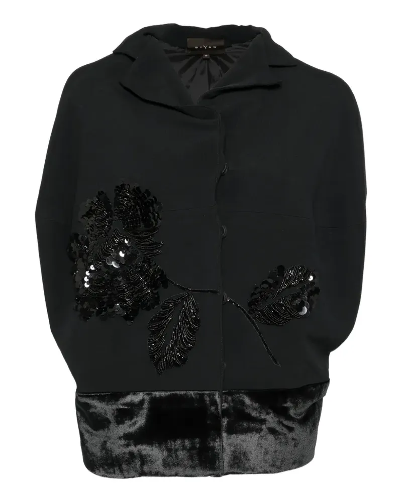 Biyan embellished cape - Schwarz Schwarz