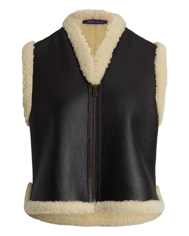 Ralph Lauren Bikerjacke mit Shearling-Besatz - Braun Braun