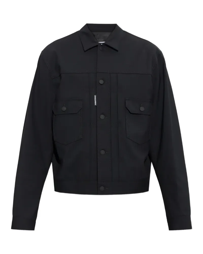Dsquared2 Jacke aus Wolle - Schwarz Schwarz