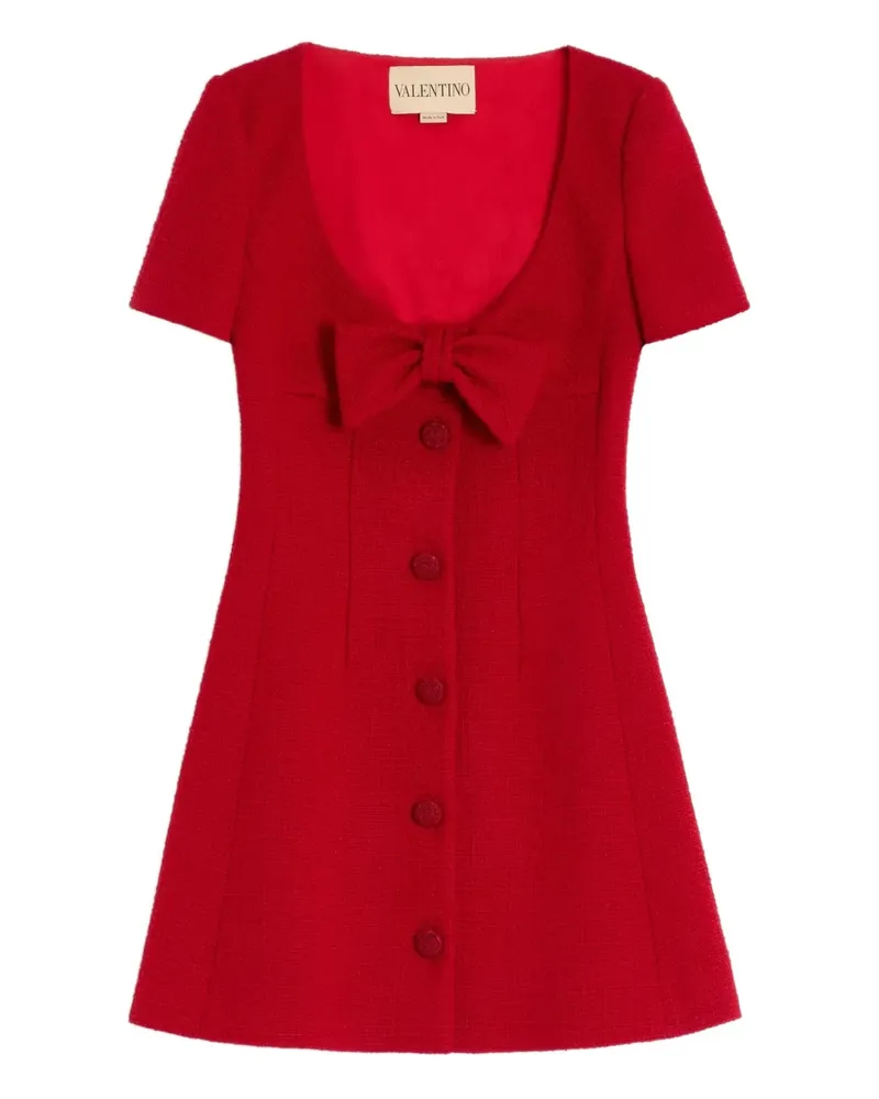 Valentino Garavani bow-detail tweed mini dress - Rot Rot