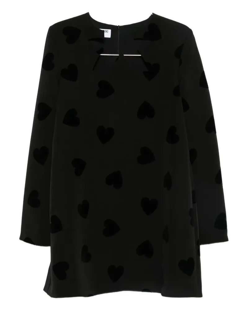 Moschino Kleid mit Herzmuster - Schwarz Schwarz