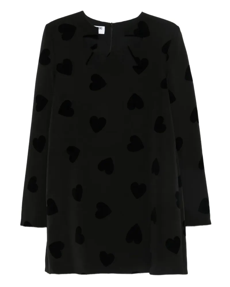 Moschino Kleid mit Herzmuster - Schwarz Schwarz