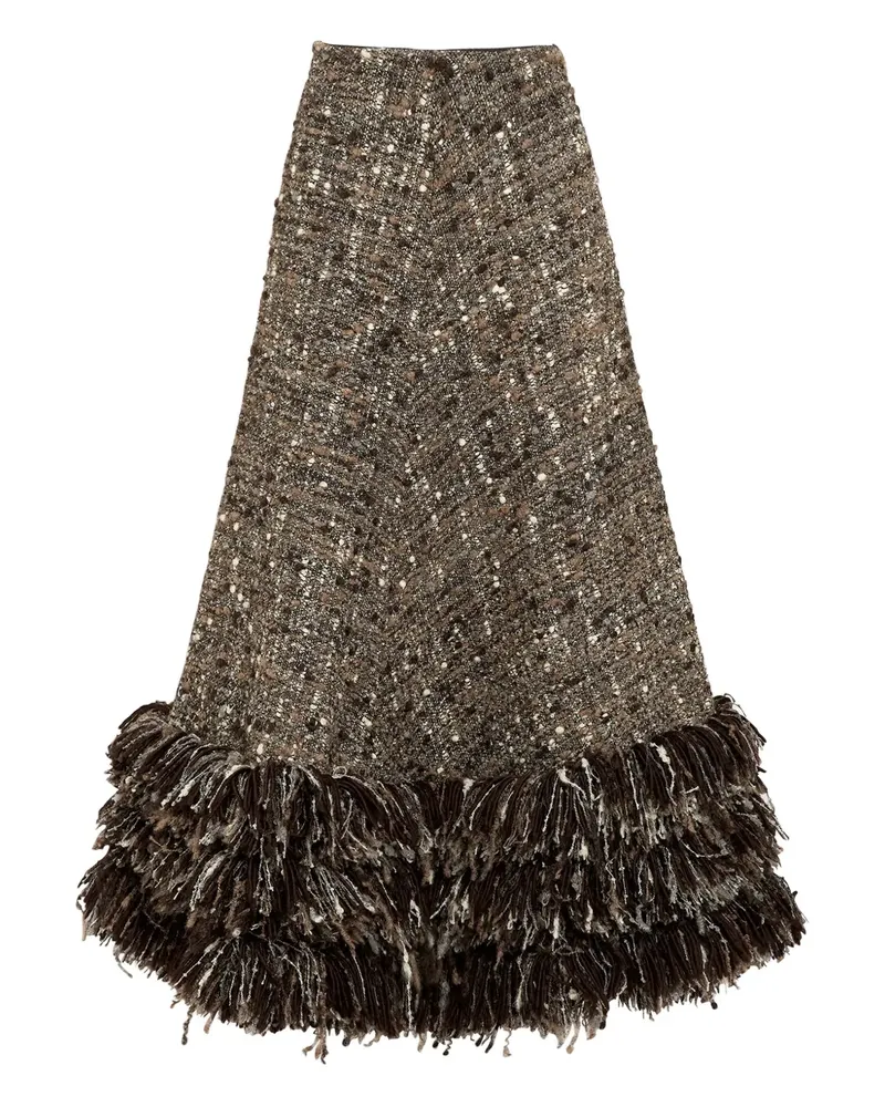 Giambattista Valli Rock mit Fransen - Braun Braun