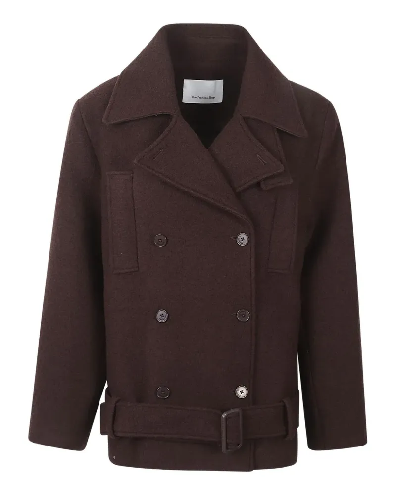 FRANKIE Shop Pea brushed coat - Braun Braun