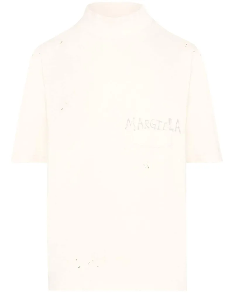 Maison Margiela T-Shirt mit Handschrift Weiß