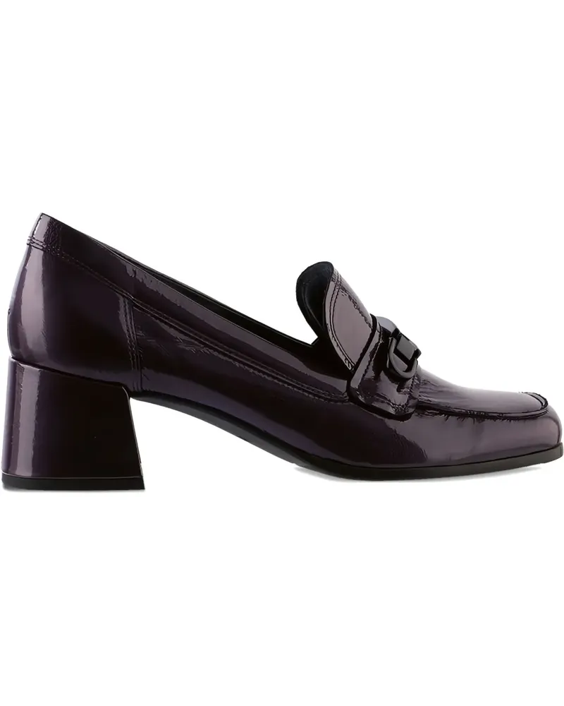 Högl Helen Loafer aus Lackleder mit Blockabsatz - Schwarz Schwarz