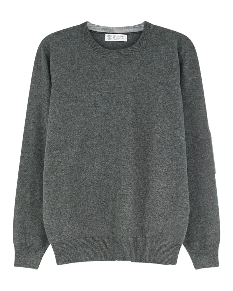 Brunello Cucinelli Pullover mit geripptem Besatz - Grau Grau