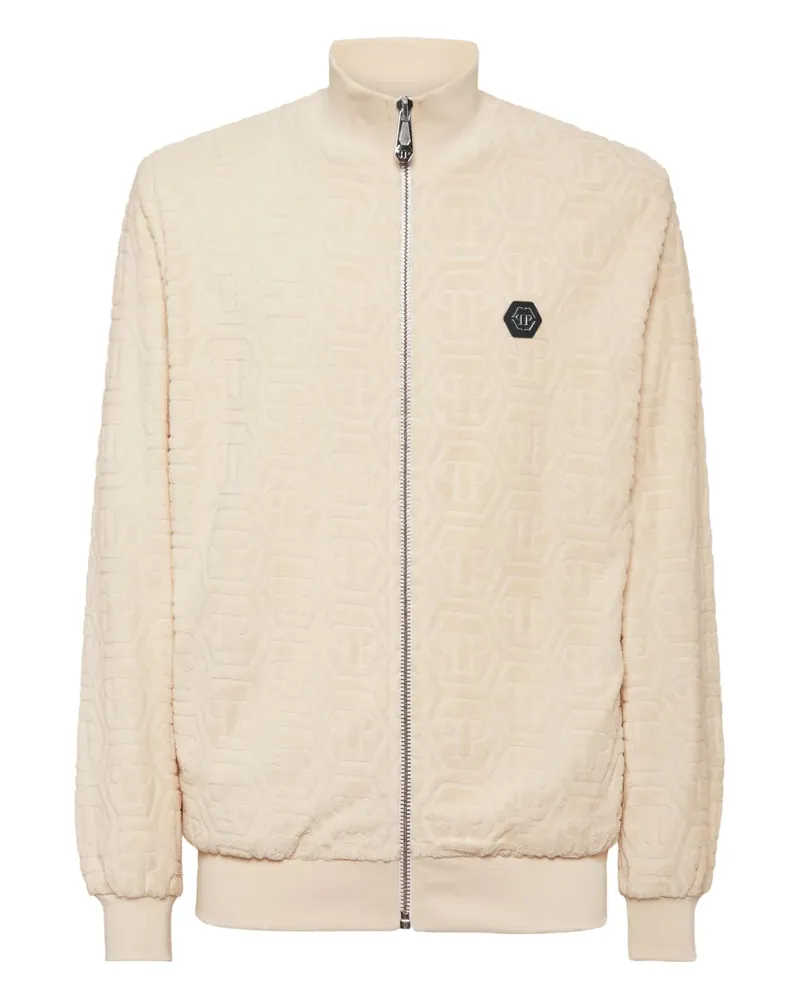 Philipp Plein Sportjacke aus Monogramm-Jacquard - Nude Nude