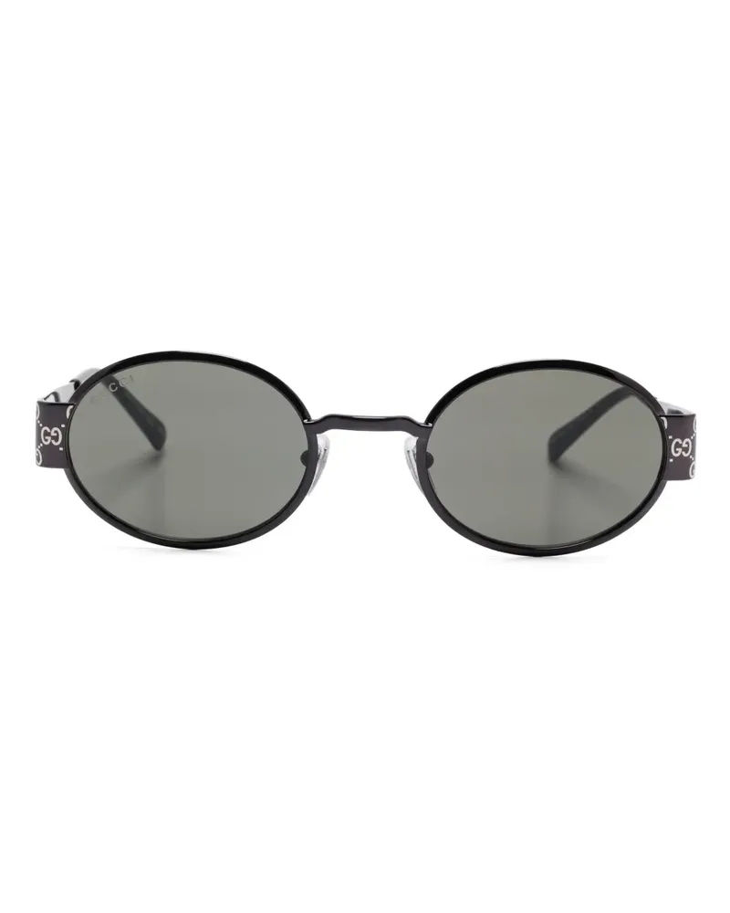 Gucci Sonnenbrille mit rundem Gestell - Schwarz Schwarz