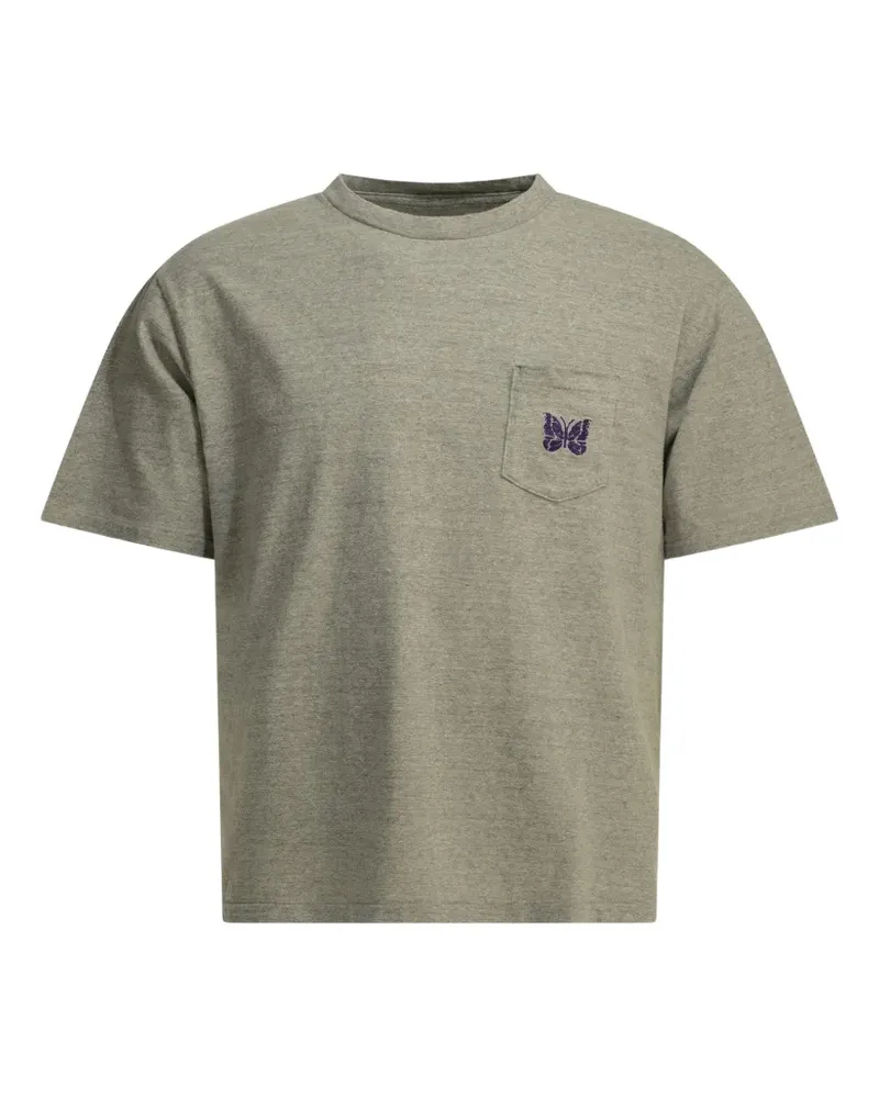 NEEDLES Papillon-embroidered pocket T-shirt - Grün Grün