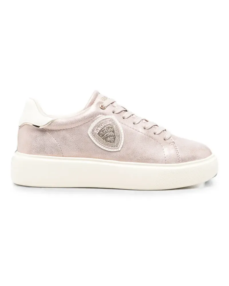 Blauer Venus 01 metallic-effect logo-patch leather sneakers - Rosa Rosa