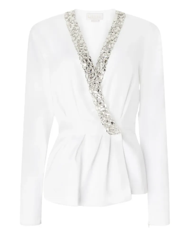 Genny Bluse mit Kristallverzierung - Weiß Weiß