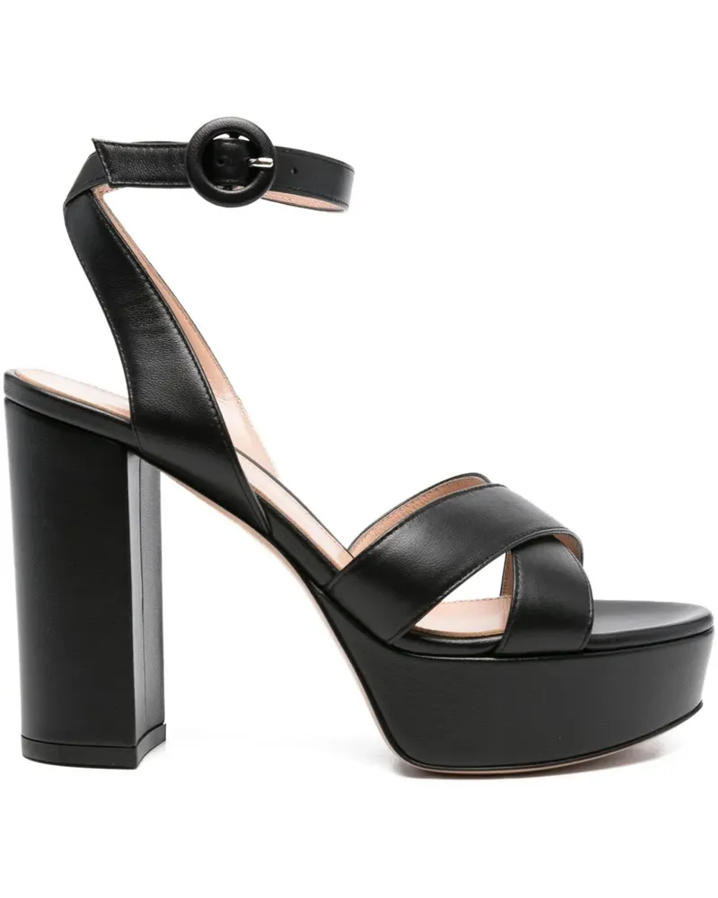 Gianvito Rossi Sabrina Plateau-Sandalen mit überkreuzten Riemen 105mm - Schwarz Schwarz