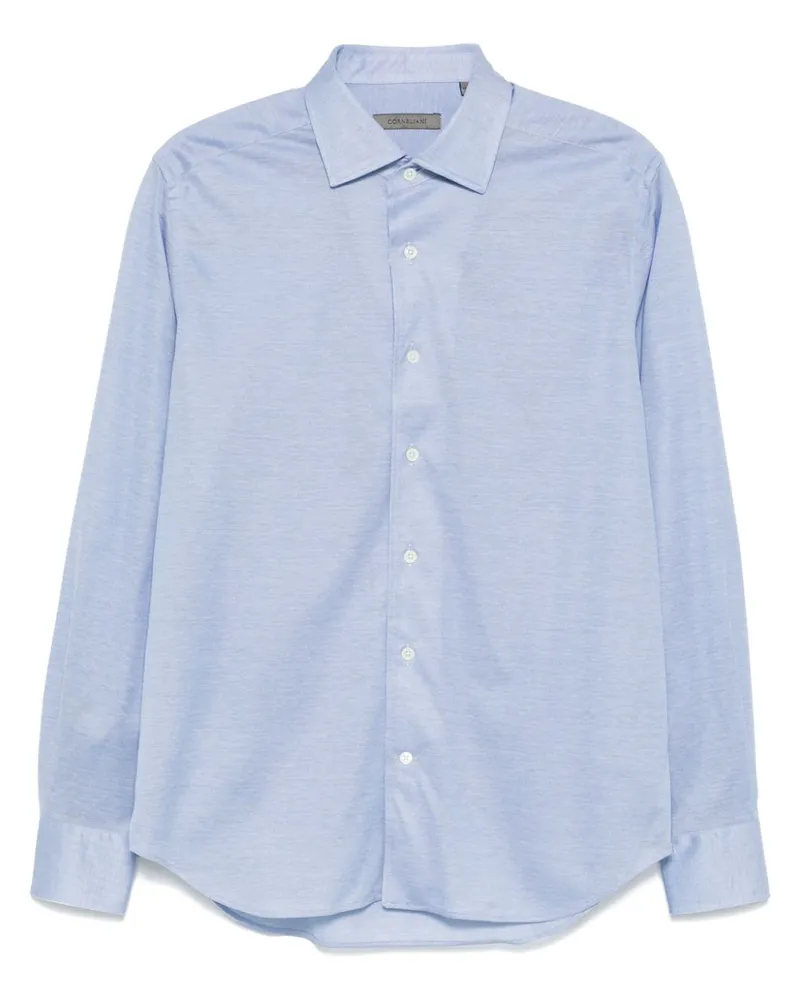 Corneliani Hemd aus Piqué - Blau Blau