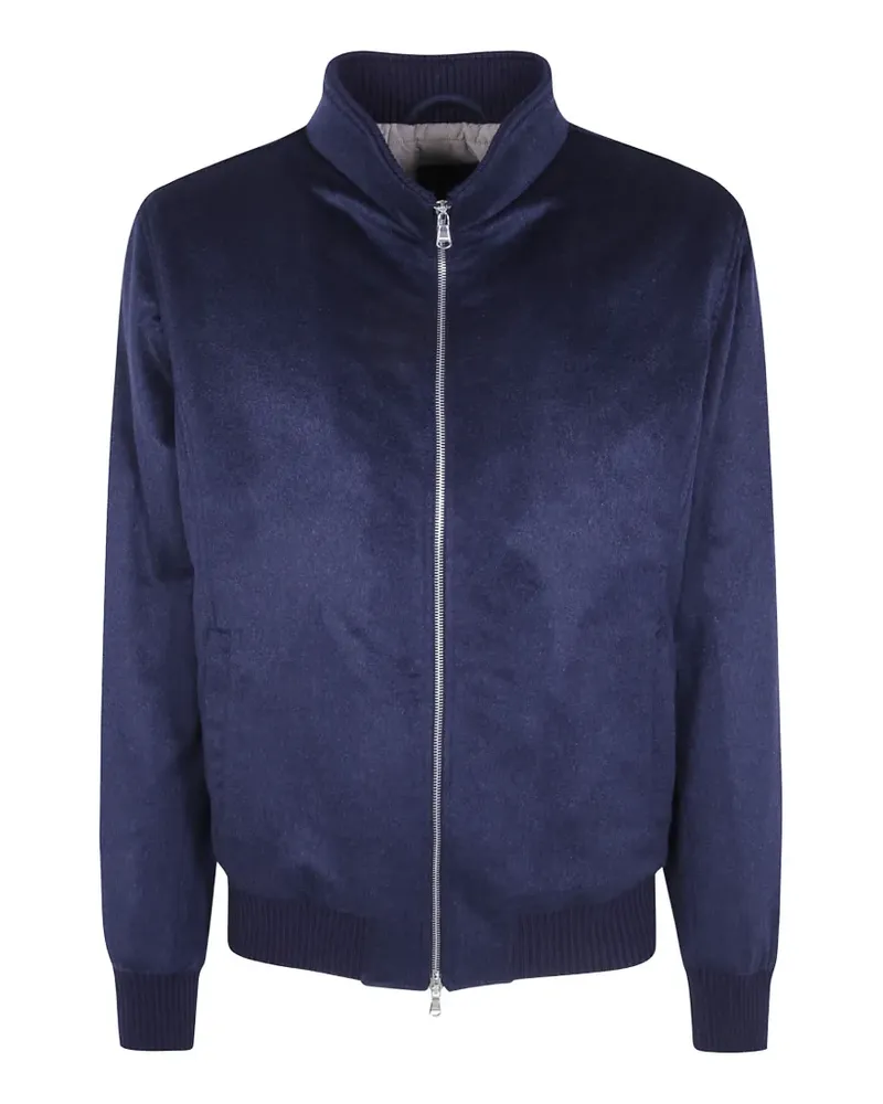 BARBA Kaschmirjacke mit Reißverschluss - Blau Blau