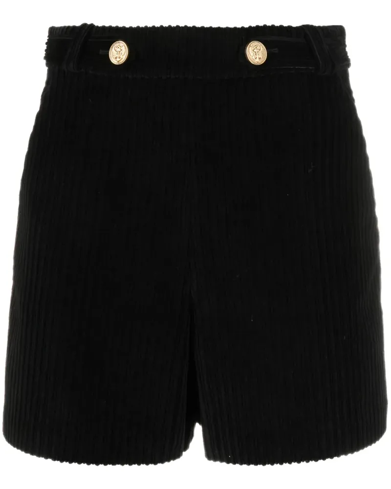 RED Valentino Shorts aus Cord mit hohem Bund - Schwarz Schwarz