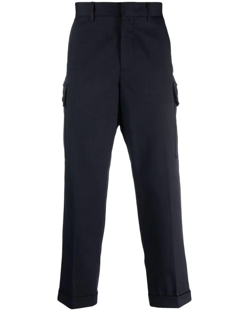 Etro Cropped-Cargohose mit Pegaso-Motiv - Blau Blau
