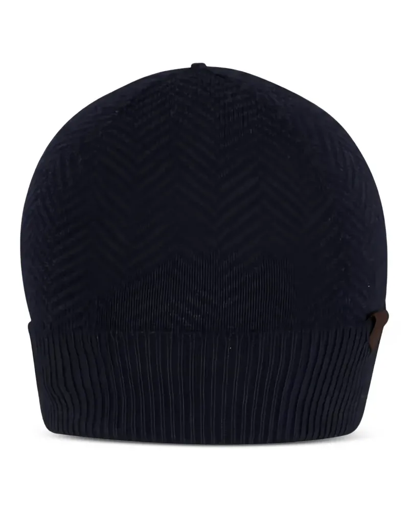 Maurizio Baldassari Beanie mit Fischgrätenmuster - Schwarz Schwarz