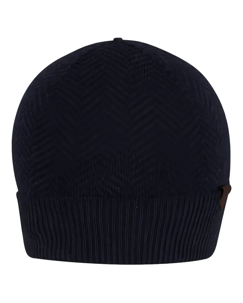 Maurizio Baldassari Beanie mit Fischgrätenmuster - Schwarz Schwarz
