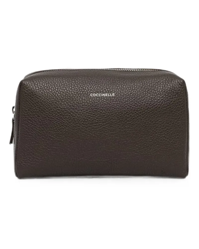Coccinelle grained leather make-up bag - Braun Braun