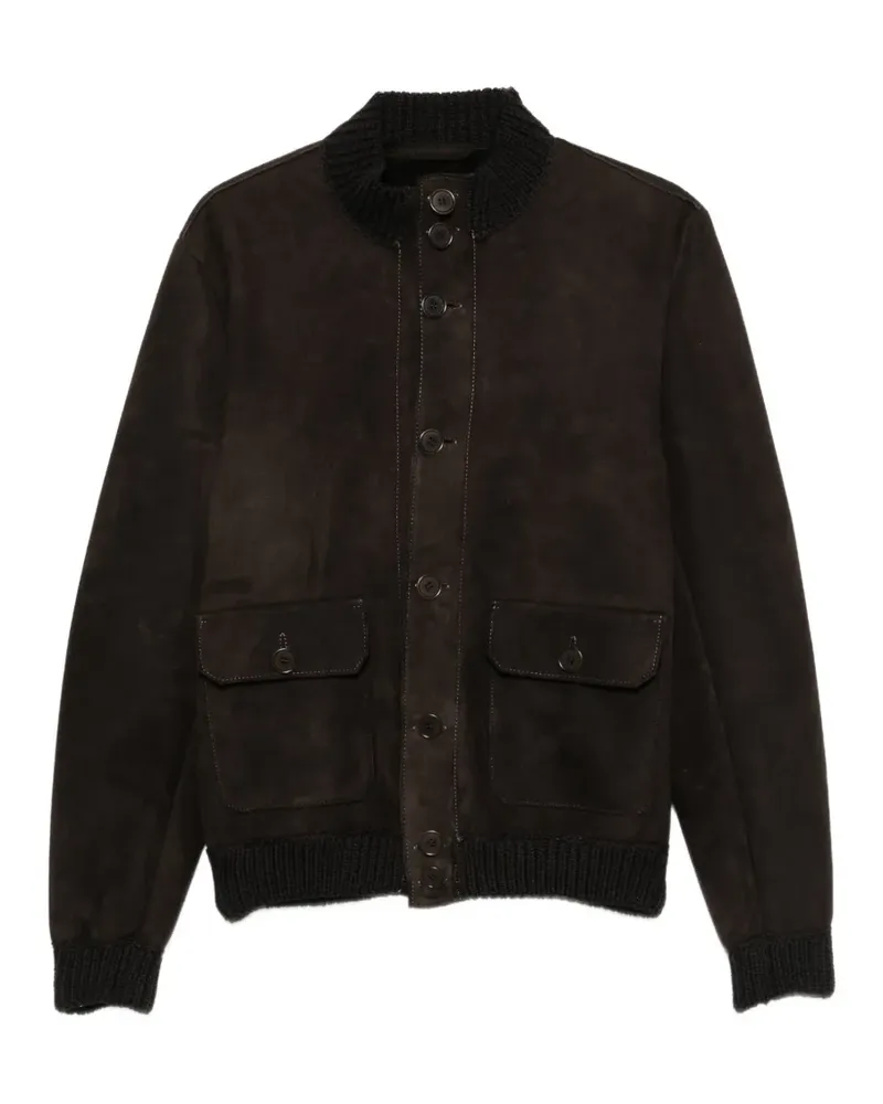 Salvatore Santoro button-up suede jacket - Braun Braun
