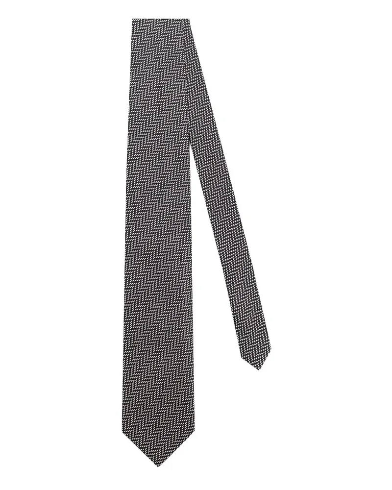 Tom Ford geometric-pattern tie - Schwarz Schwarz