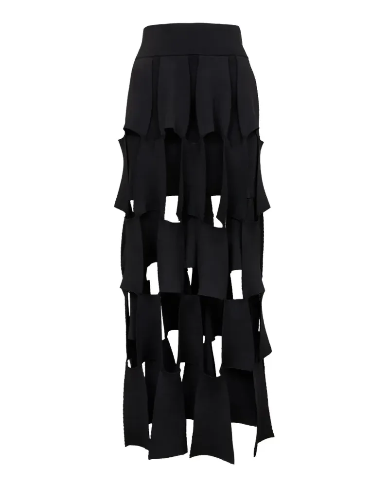 A.W.A.K.E. laser-cut knitted maxi skirt - Schwarz Schwarz