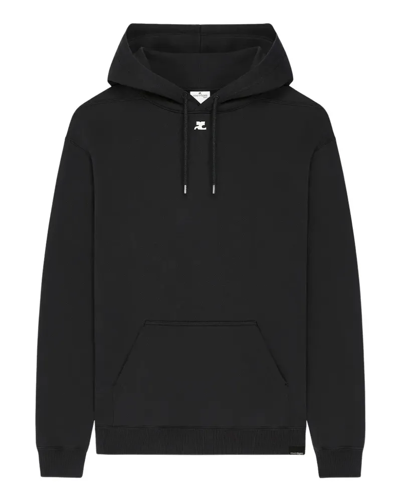 Courrèges Hoodie mit Logo vorne - Schwarz Schwarz