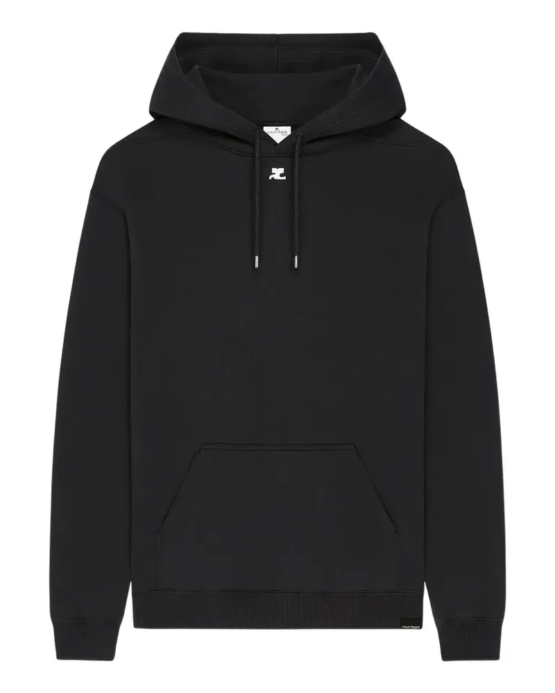 Courrèges Hoodie mit Logo vorne - Schwarz Schwarz