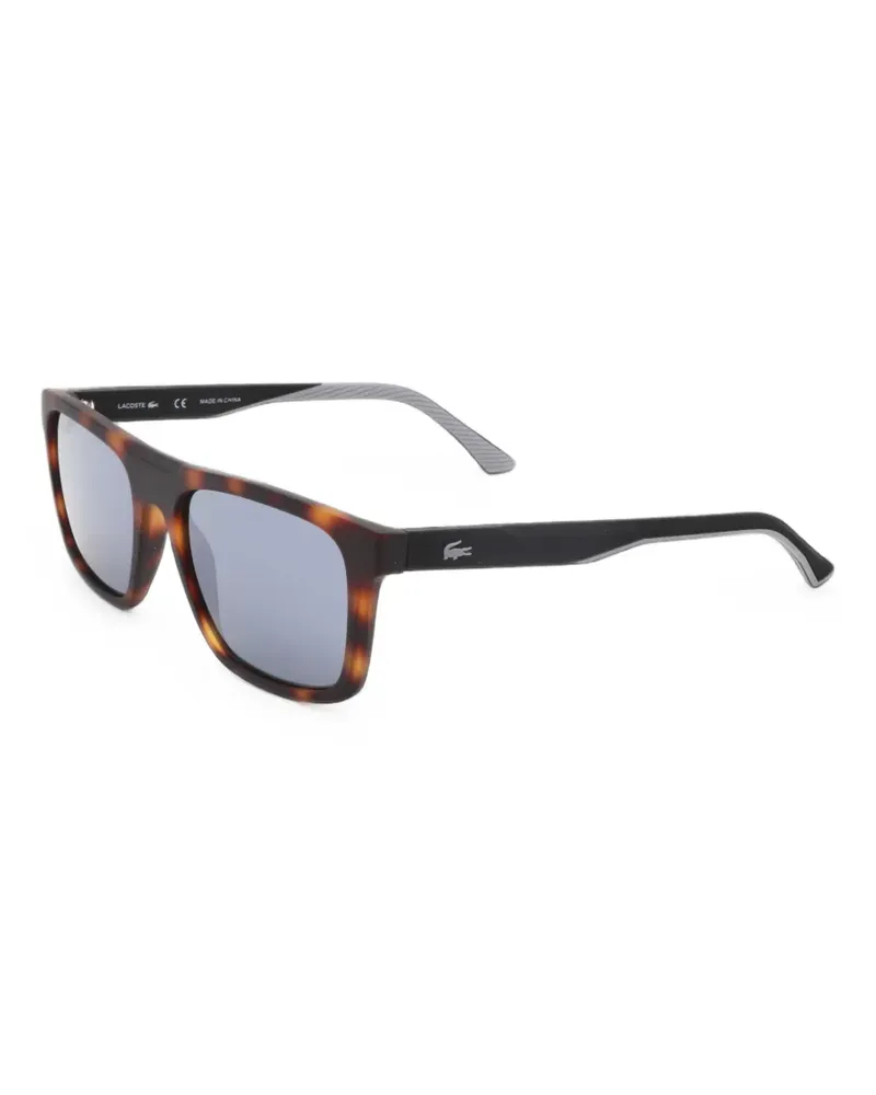 Lacoste Eckige Sonnenbrille in Schildpattoptik - Braun Braun