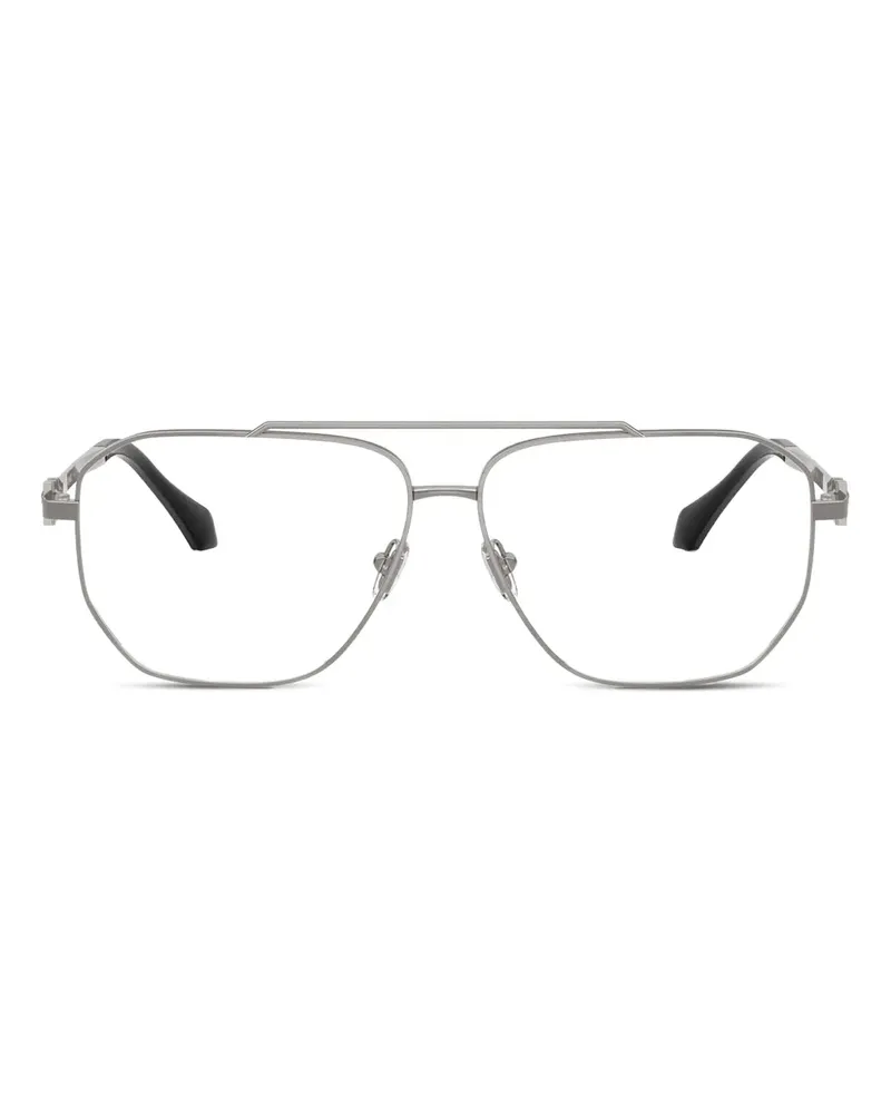 Versace Eckige Brille mit Metallgestell - Grau Grau