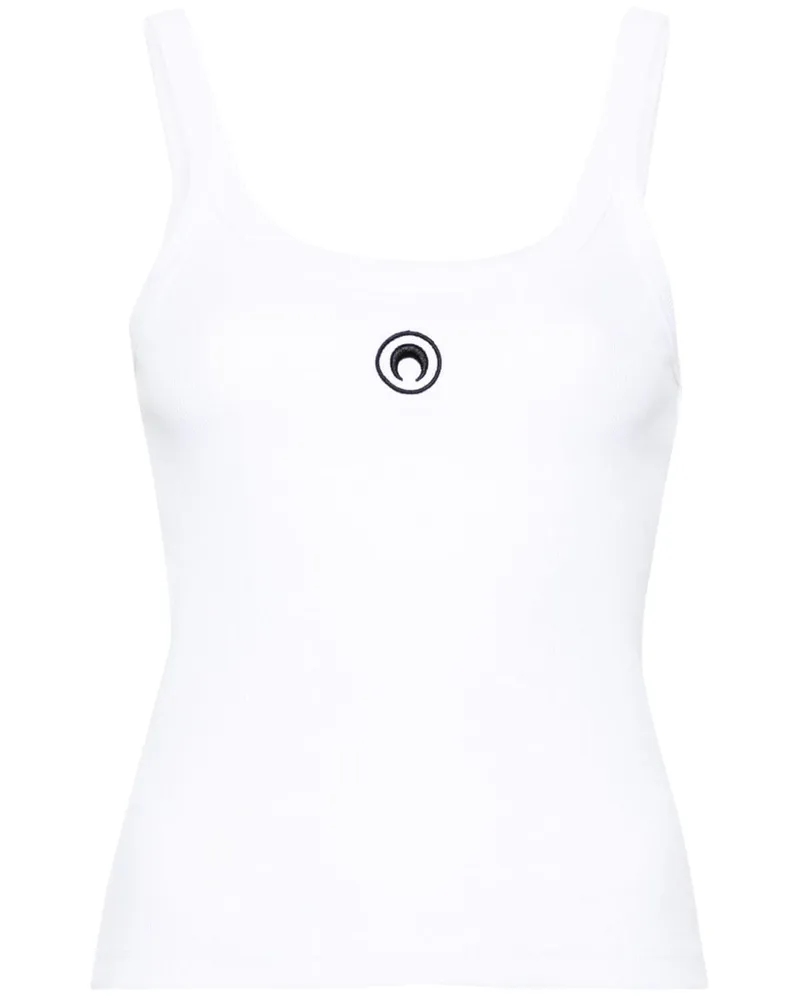 Marine Serre Tanktop mit Sichelmond-Stickerei - Weiß Weiß