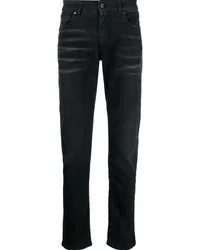 Salvatore Santoro Straight-Leg-Jeans mit Knitteroptik Schwarz