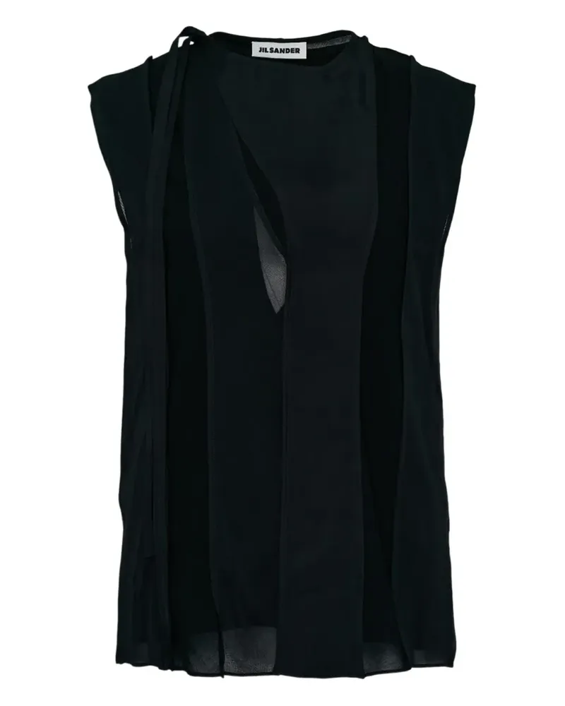 Jil Sander Ärmelloses Top mit Cut-Outs - Schwarz Schwarz