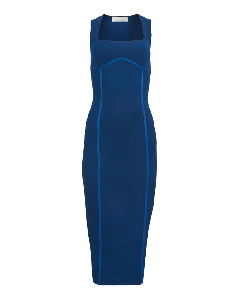Fleur Du Mal Midikleid mit U-Ausschnitt - Blau Blau