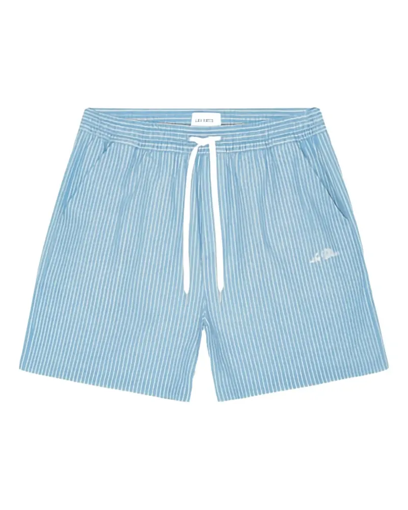 LES DEUX Stan Badeshorts aus Seersucker - Blau Blau