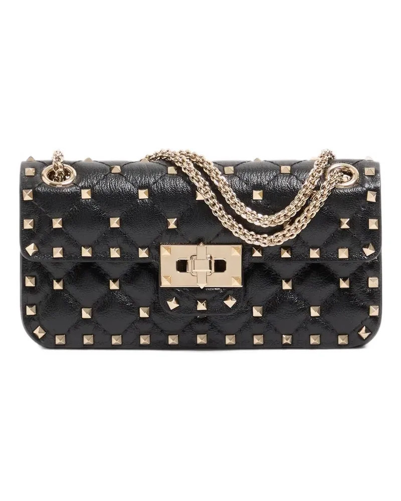 Valentino Garavani Kleine Rockstud Spike Schultertasche aus Ziegenleder - Schwarz Schwarz