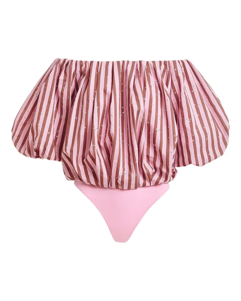 Essentiel Gestreifte Bluse mit Verzierung - Rosa Rosa