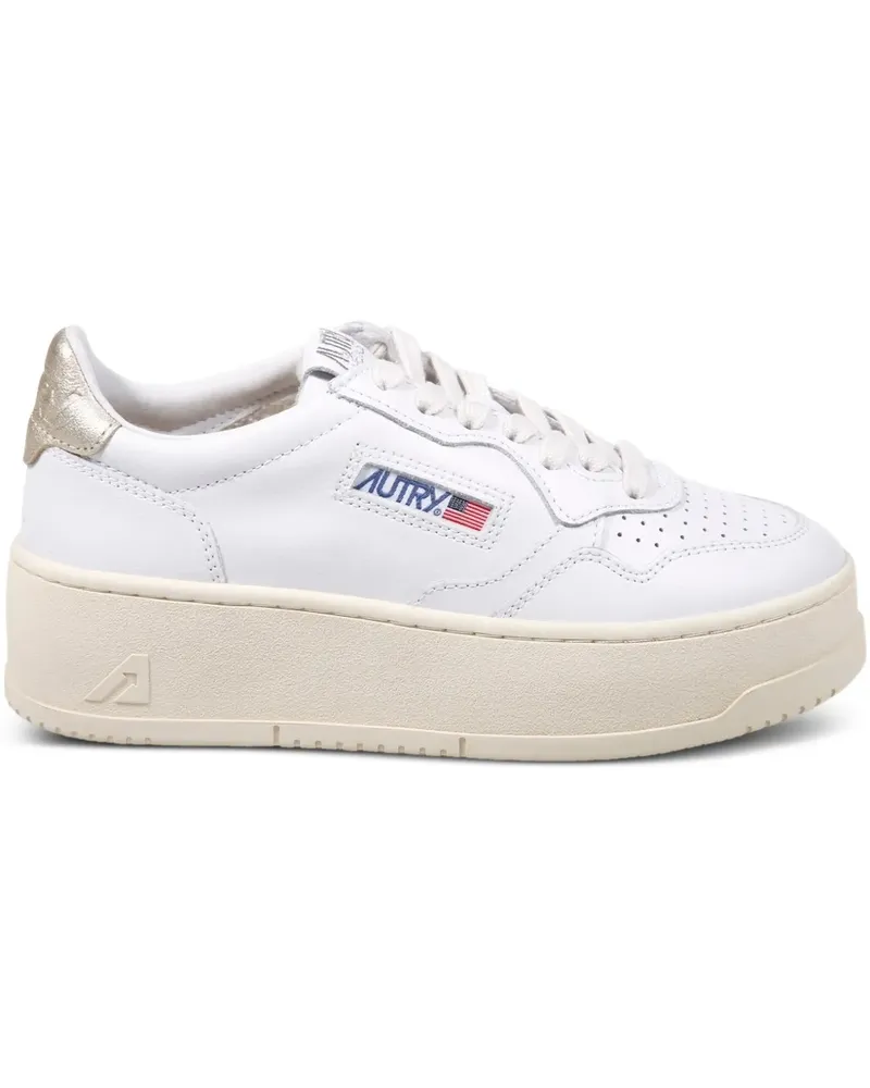 AUTRY logo-patch platform sneakers - Weiß Weiß