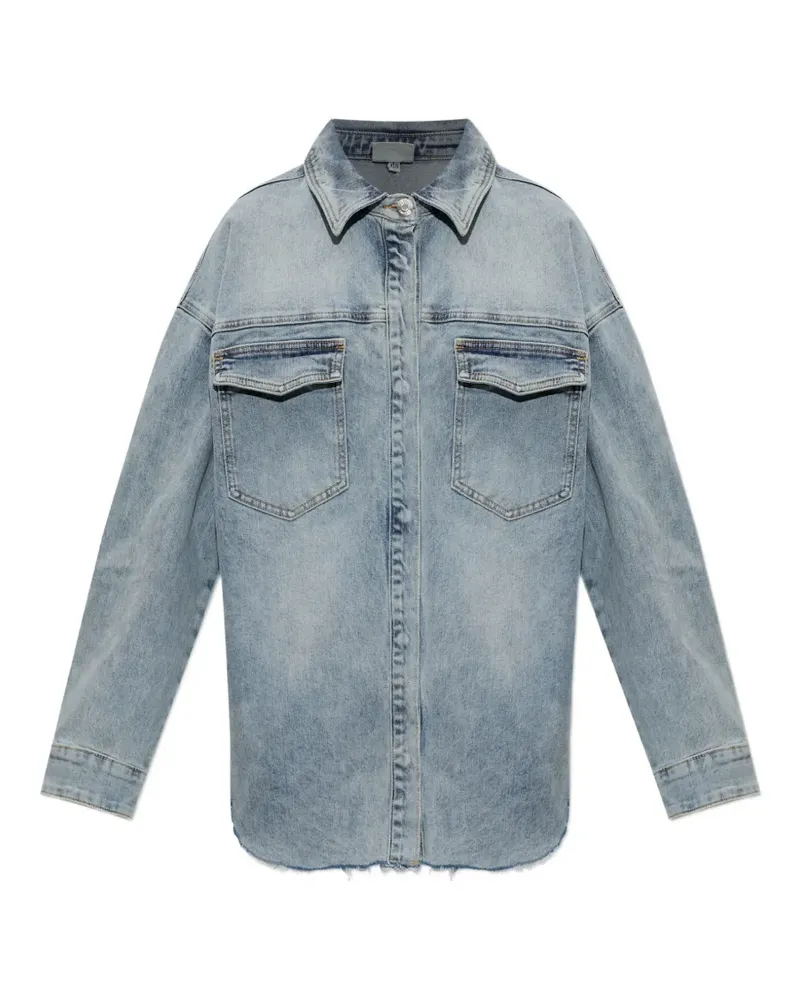 Gestuz Noma faded frayed-hem shirt - Blau Blau
