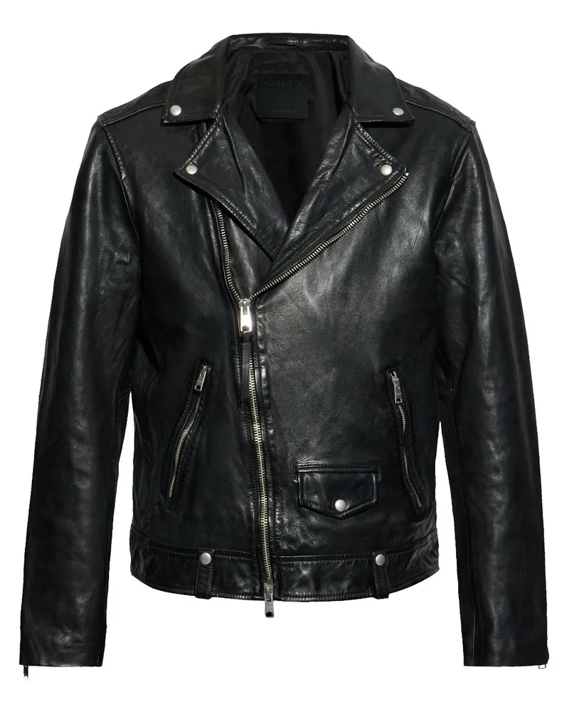 AllSaints Milo Bikerjacke - Schwarz Schwarz