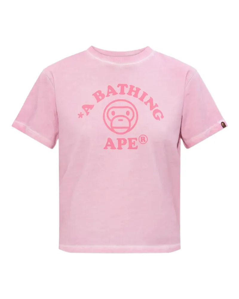 BAPE logo-print T-shirt - Rosa Rosa