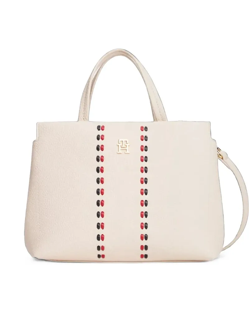 Tommy Hilfiger Timeless Handtasche mit Logo-Schild - Weiß Weiß