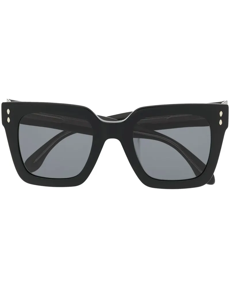 Isabel Marant Eckige Oversized-Sonnenbrille - Schwarz Schwarz