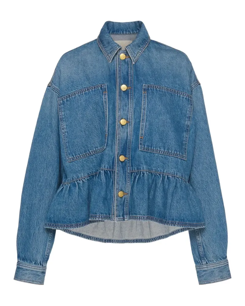 Ulla Johnson Arquette patch-pocket peplum denim jacket - Blau Blau