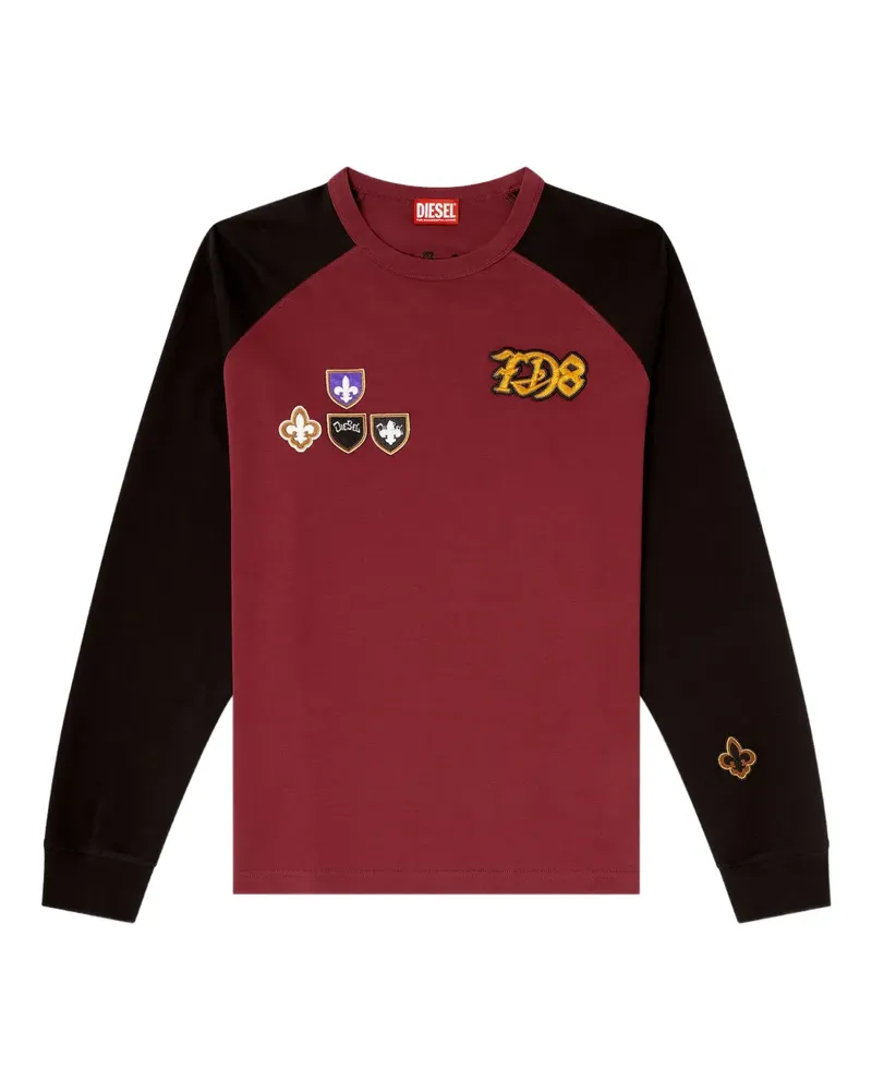 Diesel T-Norm-LS-Rag-CP Langarmshirt mit Applikation - Rot Rot