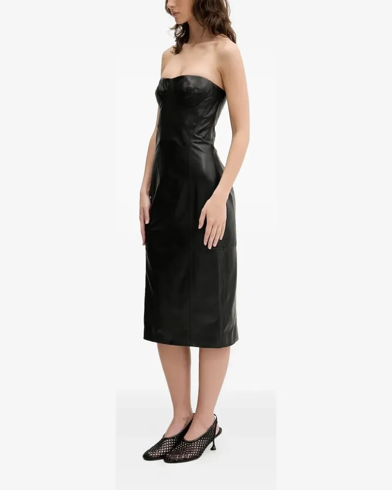 IRO Schulterfreies BETTI Midikleid mit Oberteil - Schwarz Schwarz