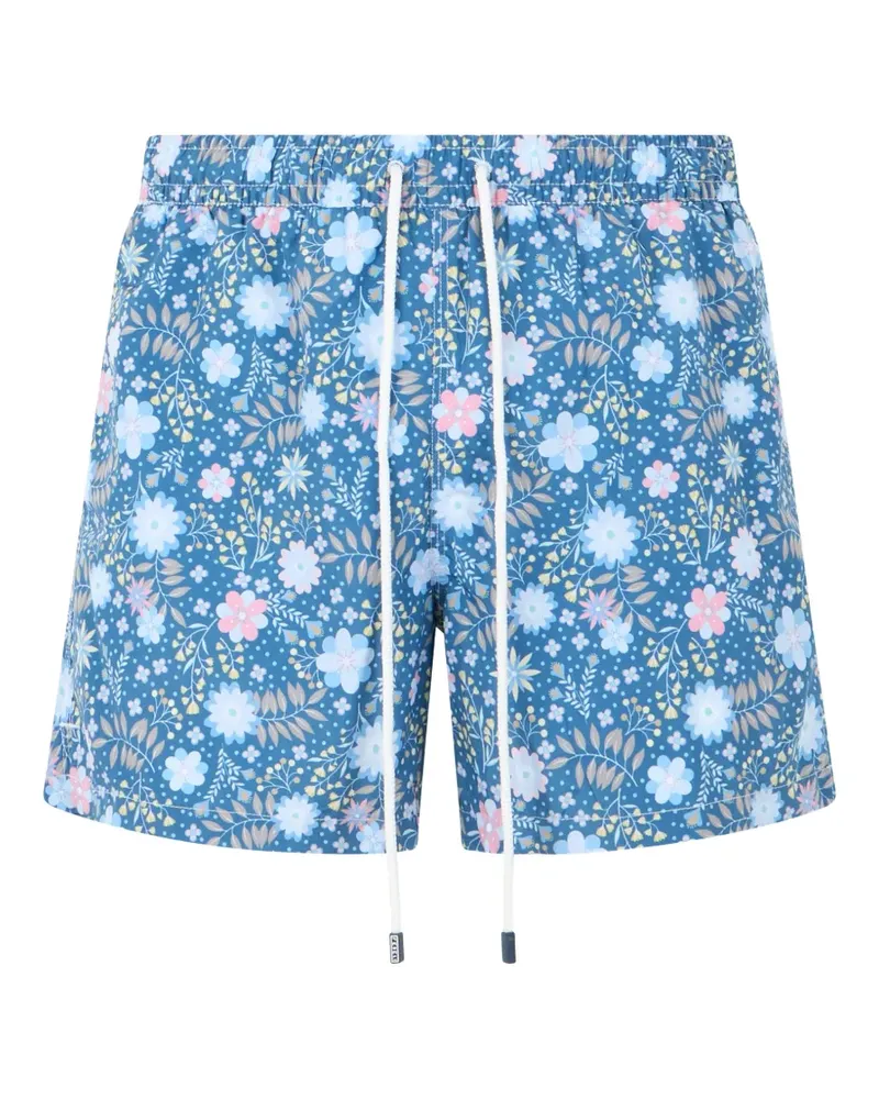 Fedeli Badeshorts mit Blumen-Print - Blau Blau