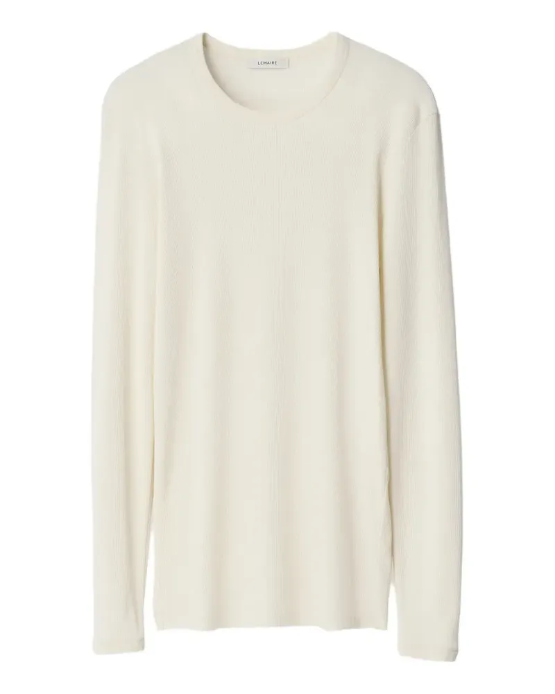 Christophe Lemaire Geripptes Langarmshirt - Weiß Weiß